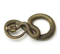 Vintage Animal Figurines Brass Snake Statue Chinese Style Tea Pet Lifelike Snake Sculpture Collection Figurine Home Decor