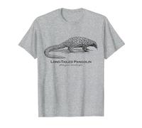 Vintage Animal Retro Wildlife Long-Tailed Pangolin T-Shirt, Men, Heather Grey, XX-Large