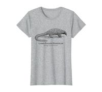 Vintage Animal Retro Wildlife Long-Tailed Pangolin T-Shirt, Women, Heather Grey, Medium