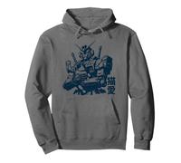 Vintage Anime Mecha with Cat Friend Manga Pullover Hoodie