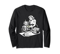 Vintage Anti AI Job Loss Artificial Intelligence Graphic Long Sleeve T-Shirt
