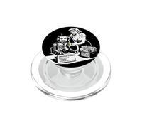 Vintage Anti AI Job Loss Artificial Intelligence Graphic PopSockets PopGrip for MagSafe