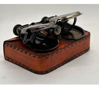 Vintage Antique Brass Binocular Telescope 3" Zoomable Pocket Spyglass - Portable Pirate Style Nautical Scope for Travel, Hiking, Outdoor Adventures, Birdwatching & Home Decor (Brass, with Box)