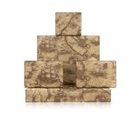 Vintage Antique Retro Brown Mysterious Ancient Ocean Sea Far East World Old Monster Map Sailing Boat Nautical Brown Kraft Wrapping Paper Folded Flat 4 Sheets 16 sq. ft. ttl For Traveller Christmas