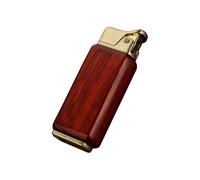 Vintage antique wooden kerosene lighter, automatic ignition when the lid is opened, refillable fuel, gift for men (kerosene not included)(Red)
