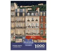 Vintage Apartment Building in Paris Jigsaw Puzzles Puzzle for Adults Kids. 1000 Piece Interesting Great Gifts Challenge Toy Educational Game Home Decoration for Educational Games Gifts 52x38cm/1000pcs