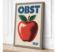 Vintage Apple Obst Art Deco Canvas Wall Art Print 30x20 Inch