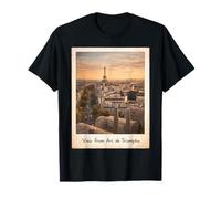 Vintage Arc de Triomphe Paris Cityscape Instant Photo Travel T-Shirt