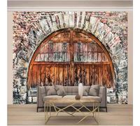 Vintage Architecture Arches Wooden Doors Art 3D Wallpaper Luxury Home Dining Decor Paste Sofa Living Room The Wall for Bedroom Mural-200cm×140cm