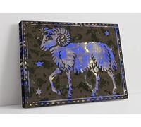 Vintage Aries Astrology Star Sign Canvas Wall Art Picture Print - 36 inch wide x 24 inch high (Frame Depth 30mm)