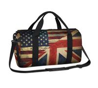 Vintage Art America UK Flag Sports Duffel Bags Weekend Overnight Bag Casual Tote Holdall Travel Gym Luggage Duffel Bag for Kids Girls Boys Women Men