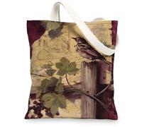 Vintage Art Canvas Tote Bags Lightweight Washable Shopping Travel Picnic Bags, various, 13x15 Inch