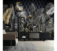 Vintage Art City Architecture Plant Leaf 3D Wallpaper Textured Silk Easy Install Living Room Sofa Bedroom Dining Room Home Decoration Wall-350cm×256cm