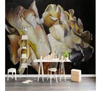 Vintage Art Nostalgia Rose Beads 3D Wallpaper Textured Silk Easy Install Living Room Sofa Bedroom Dining Room Home Decoration Wall-250cm×170cm