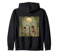 Vintage Art Nouveau Giraffe And Flowers Zip Hoodie