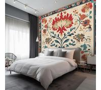 Vintage Art Nouveau Wallpaper, Antique Exotic Floral Wallpaper for Living Room, Bedroom, Non-Woven Decor Wall Paper, Photo Mural Dining Room, Hallway, Lounge, 300 x 210 cm A166