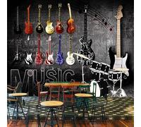 Vintage Art Rock Music Guitar Dining Room 3D Wallpaper Easy Install Feature Office Living Room Sofa Bedroom TV Background Wall Decoration-200cm×140cm
