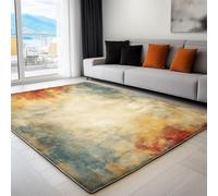 Vintage Artistic Elegant Rug Living Room, Soft Short-Pile Tan Rugs for Bedroom, Anti Slip, 60 x 120 cm, Thin Carpets for Dining Rooms, Offices, and Kids' Playrooms