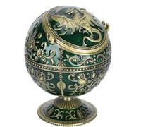 Vintage Ashtray with Lid, Windproof Bronze Globe Fly Dragon Shape Cigar Ashtray for Home Office Tearoom Crafts Decoration Ornament