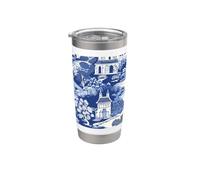 Vintage Asian Blue Willow Pattern Stainless Steel Insulated Tumbler