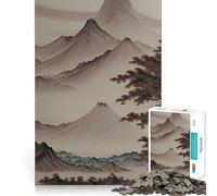 Vintage Asian Landscape 1000 Piece Adult Puzzles Logic Puzzle Play Precision Cut Smooth Edges for Family Gatherings (38x52cm)