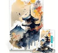 Vintage Asian Landscape Jigsaw Puzzles 1000 Cognitive Skill Toy Smooth Burr Free Surface Relaxing Indoor Group Activity (38x26cm)