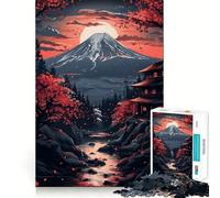 Vintage Asian Landscape Jigsaw Puzzles 1000 Mental Focus Game Precision Cut Smooth Edges Meaningful Connection Building Game (50x75cm)