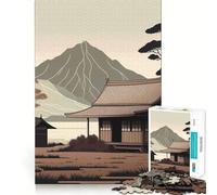 Vintage Asian Landscape Jigsaw Puzzles 1000 Mental Focus Game Precision Cut Smooth Edges Meaningful Connection Building Game (38x52cm)