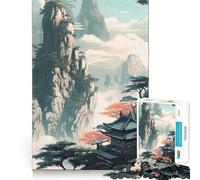 Vintage Asian Landscape Jigsaws for Adults1000 Pieces Brain Memory Game Fine Cut Premium Finishing Engaging Way to Pass Free Hours (38x52cm)