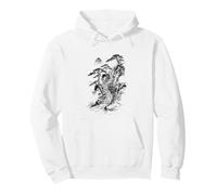 Vintage Asian Mountain Landscape Tranquil Nature Graphic Pullover Hoodie