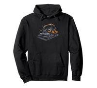 Vintage Asphalt Road Paving Machine Compactor Retro Art Pullover Hoodie