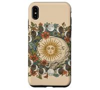 Vintage Astrology Moon Phases Flower Yin And Yang Sun Case for iPhone XS Max