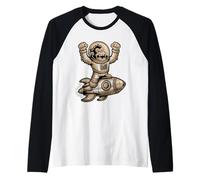 Vintage Astronaut Monkey on The Way to The Stars Raglan Baseball Tee