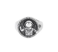 Vintage Astronaut Open Statement Rings for Men Women S Unique Romantic Engagement Wedding Planet Star Spaceship Universe Adjustable Ring Fashion Promise Gift Valentine's Day Anniversary Xmas Bff
