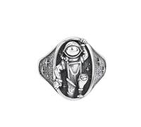 Vintage Astronaut Open Statement Rings for Men Women S Unique Romantic Engagement Wedding Planet Star Spaceship Universe Adjustable Ring Fashion Promise Gift Valentine's Day Anniversary Xmas Bff