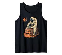Vintage Astronaut Playing Chess Retro Sci Fi Illustration Tank Top