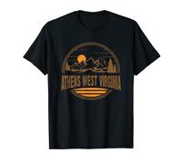Vintage Athens, West Virginia Mountain Hiking Print T-Shirt