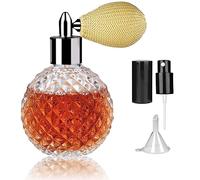Perfume Atomizer Spray Bottle 3.4OZ / 100ml - Vintage Refillable Glass Bottle with Stainless Steel Dash Antique Design Professional Grade Home Ready Restaurantware, SPBT0001
