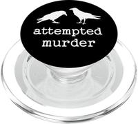 Vintage Attempted Murder Funny Crow Pun Cool-Looking Bird Ar PopSockets PopGrip for MagSafe