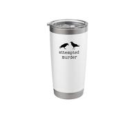 Vintage Attempted Murder Funny Crow Pun Cool-Looking Bird Ar Stainless Steel Insulated Tumbler