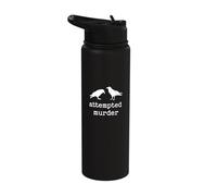 Vintage Attempted Murder Funny Crow Pun Cool-Looking Bird Ar Stainless Steel Insulated Water Bottle