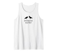 Vintage Attempted Murder Funny Crow Pun Cool-Looking Bird Ar Tank Top