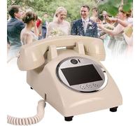 Vintage Audio Guest Book with Lens Recording - 1080p Video Audio for Weddings & Parties, Custom Messages, Retro 1960's Style