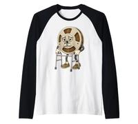 Vintage Audio Reel Elder Character 70s Tape Recording Raglan Baseball Tee