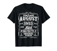 Vintage August 1953 72 Years Old Retro 72nd Birthday Men Dad T-Shirt