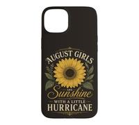 Vintage August Birthday Sunflower Sunshine Hurricane Case for iPhone 15 Plus