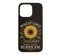 Vintage August Birthday Sunflower Sunshine Hurricane Case for iPhone 15 Pro Max