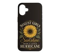 Vintage August Birthday Sunflower Sunshine Hurricane Case for iPhone 16 Plus
