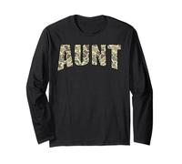 Vintage Aunt Camo US Flag Old Camouflage Hunting Season Long Sleeve T-Shirt