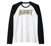 Vintage Aunt Camo US Flag Old Camouflage Hunting Season Raglan Baseball Tee